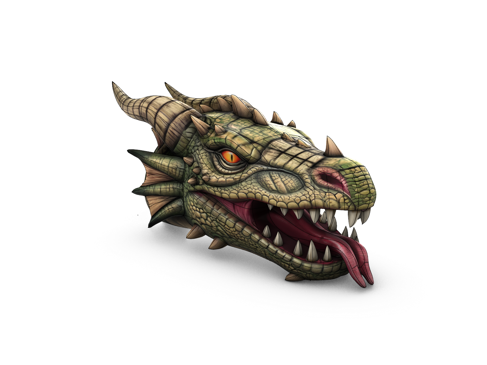 Modelo texturizado da cabeça de dragão